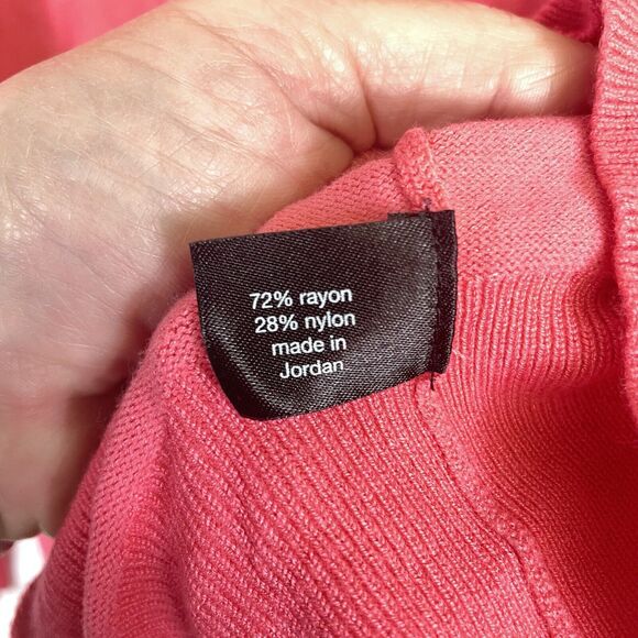 Lane Bryant Solid Pink 3/4 Sleeve Fine Knit Cardigan‎ Sweater Womens 26 28 - Picture 5 of 5